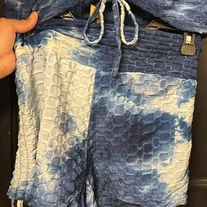 Blue Tie-Dye woman Shorts
